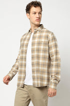 Light Khakhi Checkered Shirt - Shirts - 250531168