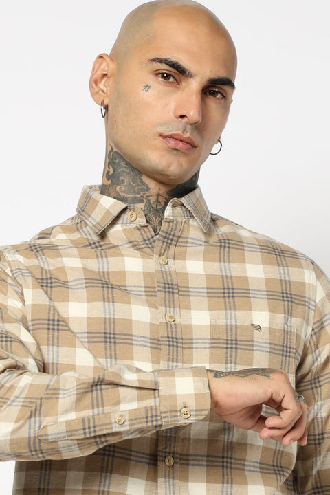 Light Khakhi Checkered Shirt - Shirt - 250531168