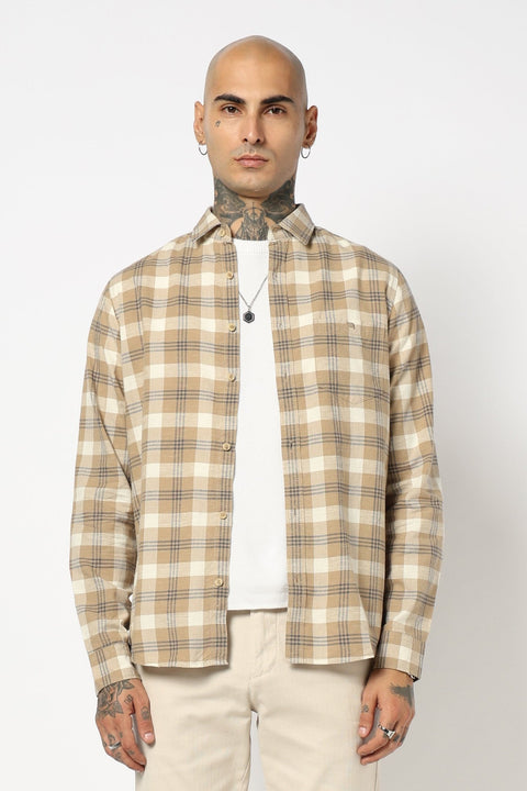 Light Khakhi Checkered Shirt - Shirt - 250531168