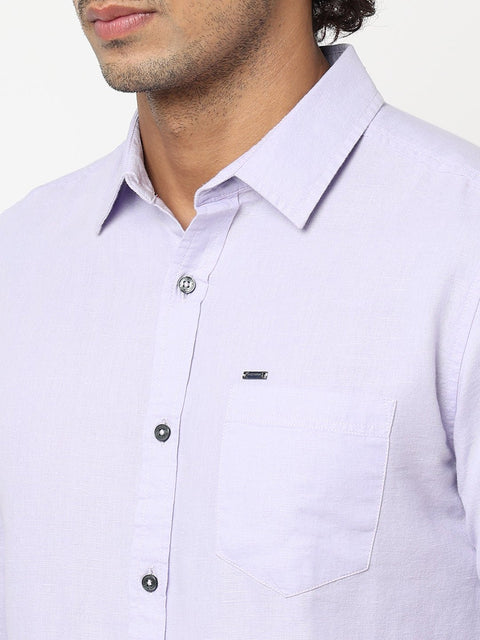 Light Lavender Solid Shirt - Shirt - 230324472