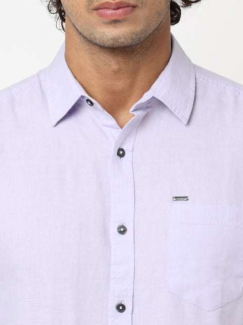 Light Lavender Solid Shirt - Shirt - 230324472