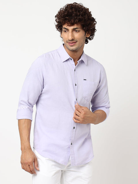 Light Lavender Solid Shirt - Shirt - 230324472