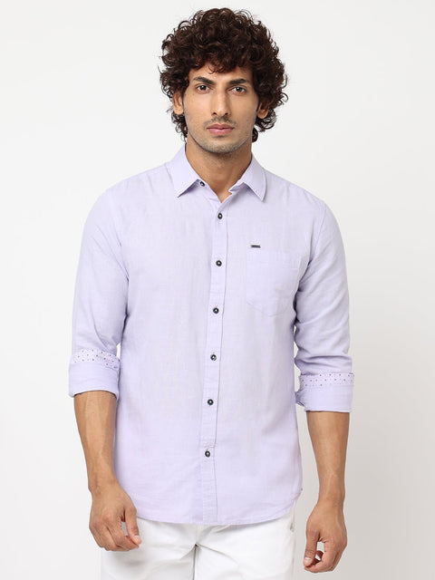 Light Lavender Solid Shirt - Shirt - 230324472