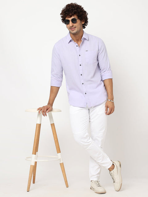 Light Lavender Solid Shirt - Shirt - 230324472
