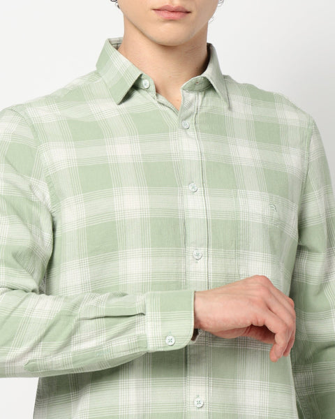 LIGHT MINT CHECKS TAILORED MENS SHIRT-Shirt - 240828502