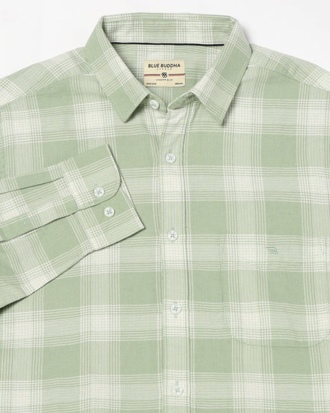 LIGHT MINT CHECKS TAILORED MENS SHIRT-Shirt - 240828502