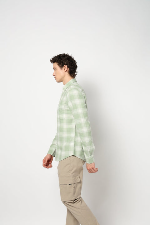 LIGHT MINT CHECKS TAILORED MENS SHIRT-Shirt - 240828502