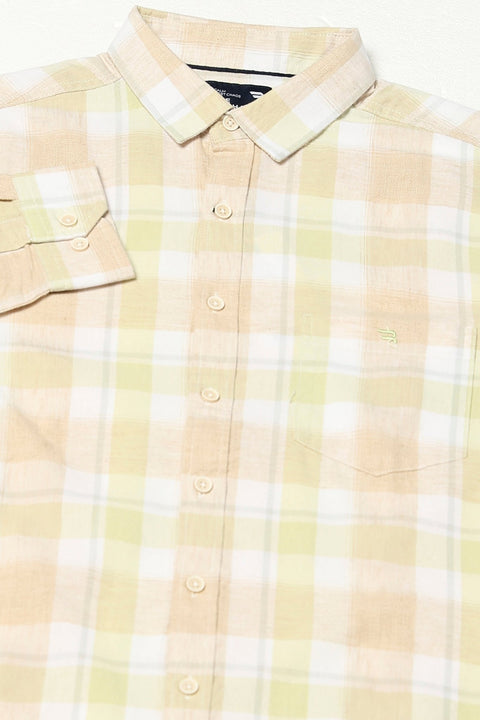 Light Mint Full Sleeve Checkered Shirt - Shirts - 250331083