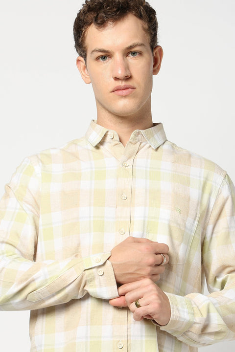 Light Mint Full Sleeve Checkered Shirt - Shirts - 250331083
