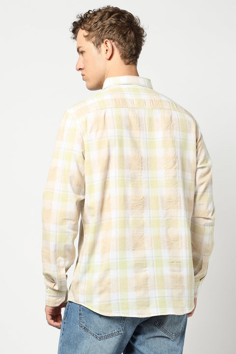 Light Mint Full Sleeve Checkered Shirt - Shirts - 250331083
