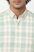 Light Mint Plaid Cotton Shirt - Shirt - 230424667