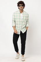 Light Mint Plaid Cotton Shirt - Shirt - 230424667