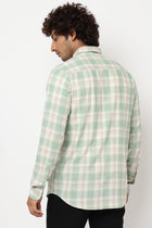 Light Mint Plaid Cotton Shirt - Shirt - 230424667