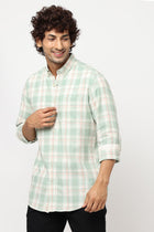 Light Mint Plaid Cotton Shirt - Shirt - 230424667