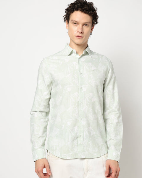 LIGHT MINT PRINT TAILORED MENS SHIRT-Shirt - 240828542