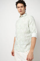 LIGHT MINT PRINT TAILORED MENS SHIRT-Shirt - 240828542