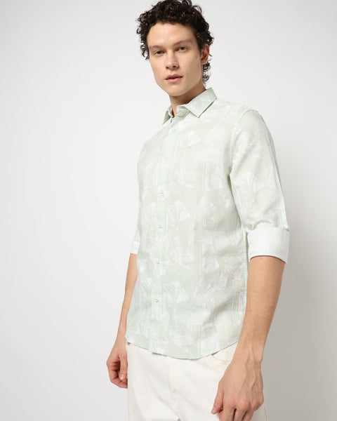 LIGHT MINT PRINT TAILORED MENS SHIRT-Shirt - 240828542