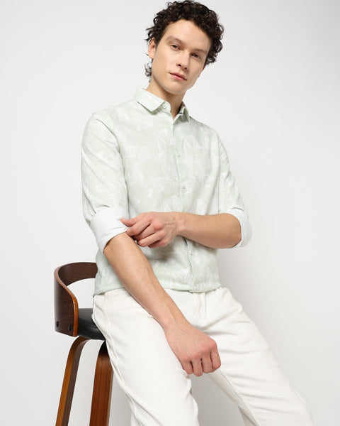 LIGHT MINT PRINT TAILORED MENS SHIRT-Shirt - 240828542