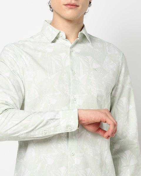 LIGHT MINT PRINT TAILORED MENS SHIRT-Shirt - 240828542