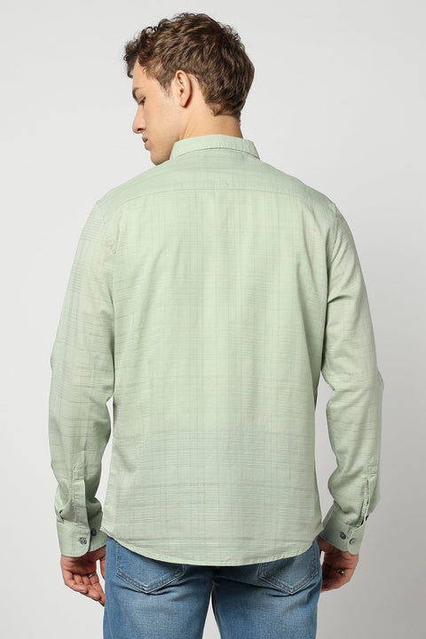 Light Mint Solid Tailored Fit Shirt - Shirts - 250331048