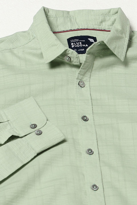 Light Mint Solid Tailored Fit Shirt - Shirts - 250331048