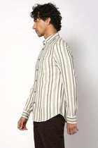 Light Mint Striped Cotton Shirt - Shirt - 240427522