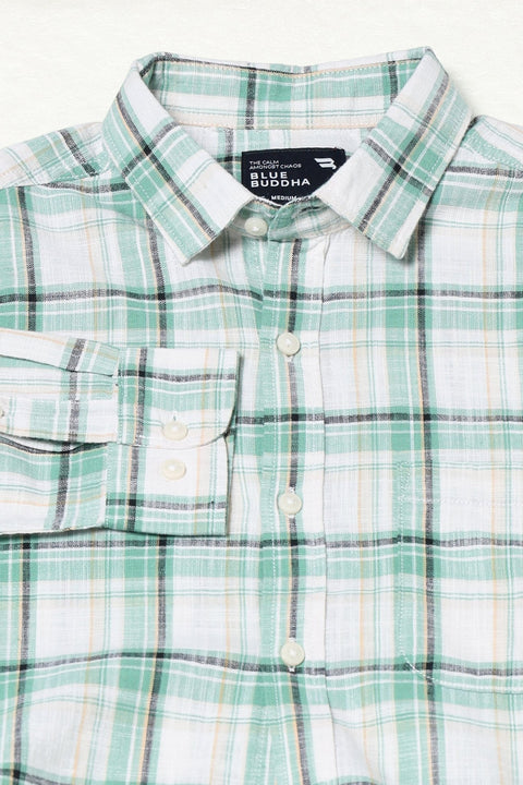 LIGHT MINT WINDOWPANE CHECKERED SHIRT-Shirt - 250731777