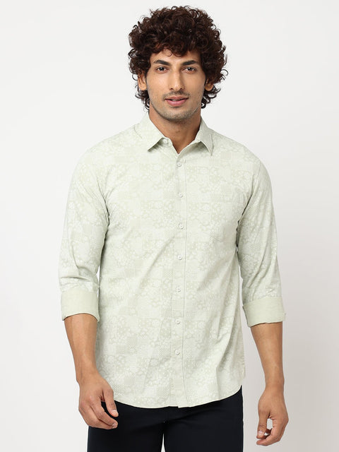 Light Olive Overall Printed Shirt - Shirt - 230524841