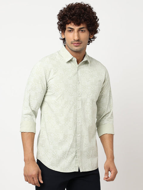 Light Olive Overall Printed Shirt - Shirt - 230524841