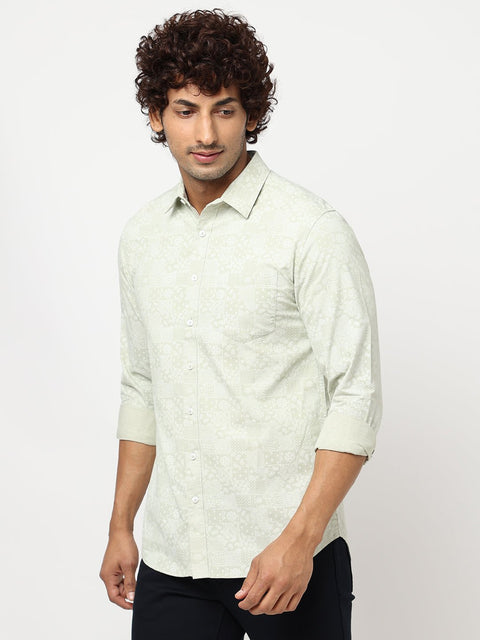Light Olive Overall Printed Shirt - Shirt - 230524841