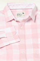 LIGHT PINK CHECKERED FULL SLEEVE TAILORED FIT SHIRT-Shirt - 250631557