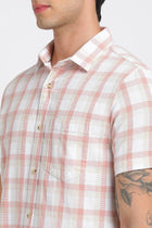 Light Pink Checks Cotton Shirt - Shirt - 240527835