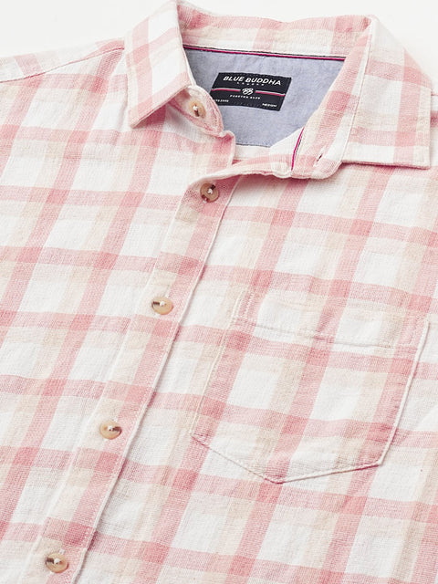 Light Pink Checks Cotton Shirt - Shirt - 240527835