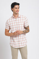 Light Pink Checks Cotton Shirt - Shirt - 240527835