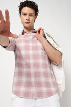 LIGHT PINK CHECKS TAILORED MENS SHIRT-Shirt - 240828497