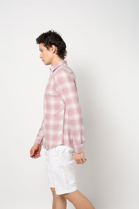 LIGHT PINK CHECKS TAILORED MENS SHIRT-Shirt - 240828497