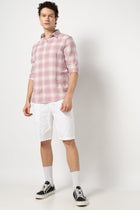 LIGHT PINK CHECKS TAILORED MENS SHIRT-Shirt - 240828497