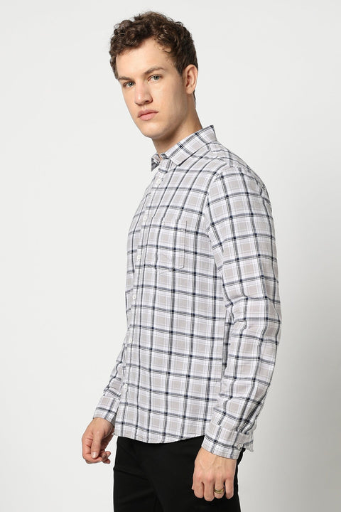 Light Purple Checkered Shirt - Shirts - 250330928