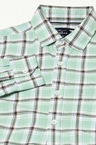 Light Turquoise Checkered Tailored Fit Shirt - Shirts - 250330923