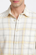 Light Yellow Checks Cotton Shirt - Shirt - 240427634