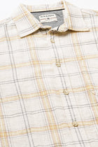 Light Yellow Checks Cotton Shirt - Shirt - 240427634