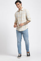 Light Yellow Checks Cotton Shirt - Shirt - 240427634