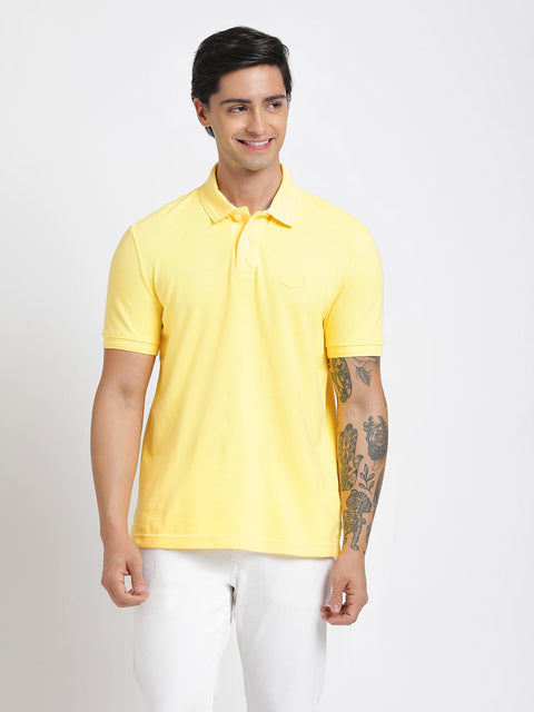 Light Yellow Polo Cotton T-Shirt - T-Shirt - 240100017