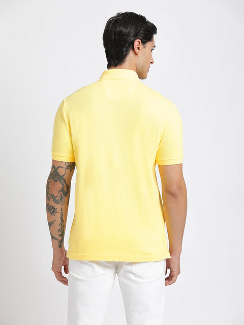 Light Yellow Polo Cotton T-Shirt - T-Shirt - 240100017