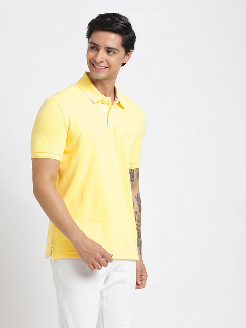 Light Yellow Polo Cotton T-Shirt - T-Shirt - 240100017