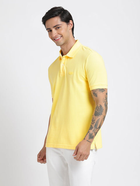 Light Yellow Polo Cotton T-Shirt - T-Shirt - 240100017