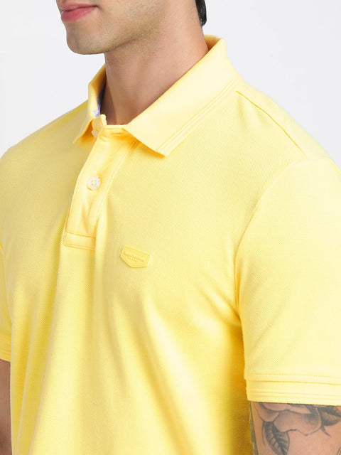 Light Yellow Polo Cotton T-Shirt - T-Shirt - 240100017