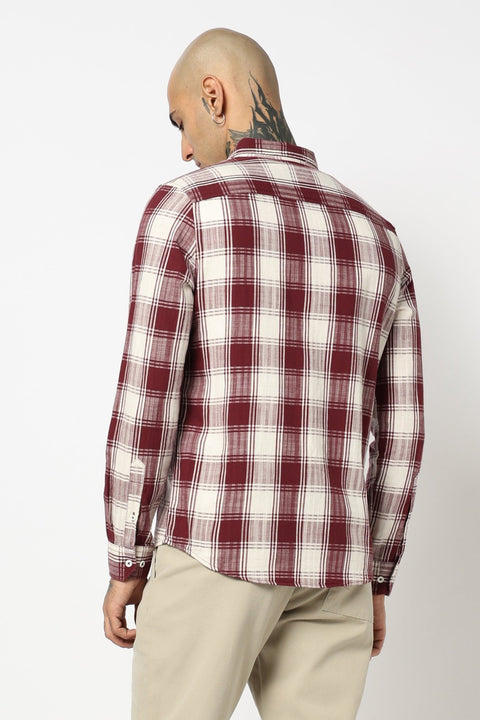 MAROON BUFFALO CHECKERED SHIRT-Shirt - 250731986