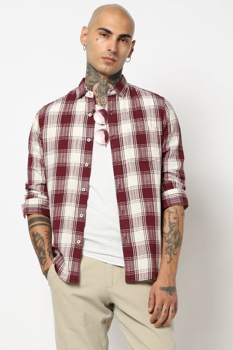 MAROON BUFFALO CHECKERED SHIRT-Shirt - 250731986
