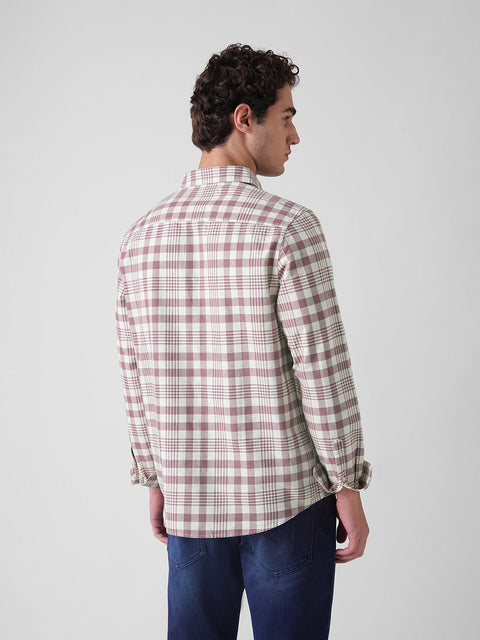 MAROON CHECKED OXFORD COTTON SHIRT-Shirt - 251133736